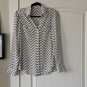 Express Portofino Chevron Blouse